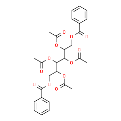 ChemSpider 2D Image | 2,3,4,5-Tetra-O-acetyl-1,6-di-O-benzoylhexitol | C28H30O12