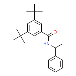 ChemSpider 2D Image | 3,5-Bis(2-methyl-2-propanyl)-N-(1-phenylethyl)benzamide | C23H31NO