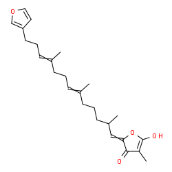 ChemSpider 2D Image | 2-[13-(3-Furyl)-2,6,10-trimethyl-6,10-tridecadien-1-ylidene]-5-hydroxy-4-methyl-3(2H)-furanone | C25H34O4