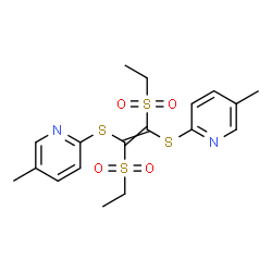 ChemSpider 2D Image | 2,2'-{[1,2-Bis(ethylsulfonyl)-1,2-ethenediyl]disulfanediyl}bis(5-methylpyridine) | C18H22N2O4S4