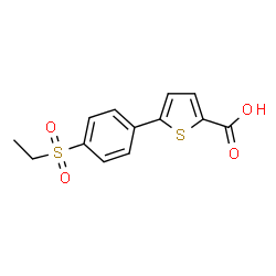 ChemSpider 2D Image | 5-[4-(Ethylsulfonyl)phenyl]-2-thiophenecarboxylic acid | C13H12O4S2