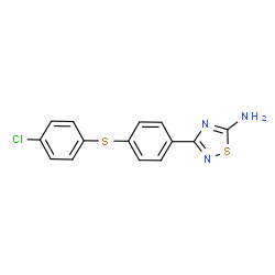 ChemSpider 2D Image | 3-{4-[(4-Chlorophenyl)sulfanyl]phenyl}-1,2,4-thiadiazol-5-amine | C14H10ClN3S2