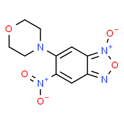 ChemSpider 2D Image | 6-(4-Morpholinyl)-5-nitro-2,1,3-benzoxadiazole 1-oxide | C10H10N4O5