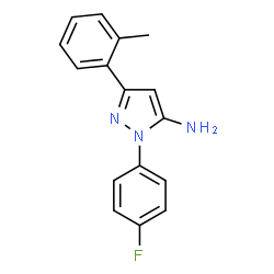 ChemSpider 2D Image | 1-(4-Fluorophenyl)-3-(2-methylphenyl)-1H-pyrazol-5-amine | C16H14FN3