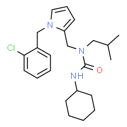 ChemSpider 2D Image | 1-{[1-(2-Chlorobenzyl)-1H-pyrrol-2-yl]methyl}-3-cyclohexyl-1-isobutylurea | C23H32ClN3O