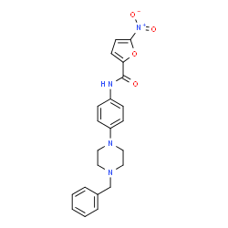 ChemSpider 2D Image | N-[4-(4-Benzyl-1-piperazinyl)phenyl]-5-nitro-2-furamide | C22H22N4O4