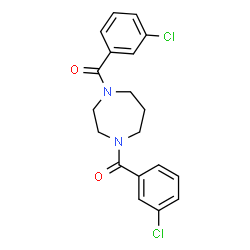 ChemSpider 2D Image | 1,4-Diazepane-1,4-diylbis[(3-chlorophenyl)methanone] | C19H18Cl2N2O2