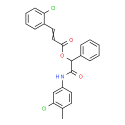 ChemSpider 2D Image | 2-[(3-Chloro-4-methylphenyl)amino]-2-oxo-1-phenylethyl 3-(2-chlorophenyl)acrylate | C24H19Cl2NO3