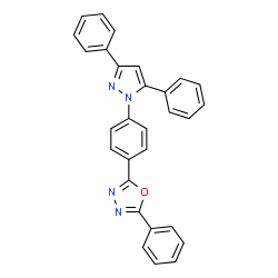ChemSpider 2D Image | 2-[4-(3,5-Diphenyl-1H-pyrazol-1-yl)phenyl]-5-phenyl-1,3,4-oxadiazole | C29H20N4O