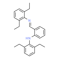 ChemSpider 2D Image | N-(2-{(E)-[(2,6-Diethylphenyl)imino]methyl}phenyl)-2,6-diethylaniline | C27H32N2