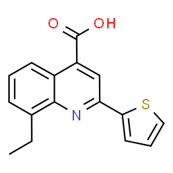 ChemSpider 2D Image | 8-Ethyl-2-(2-thienyl)-4-quinolinecarboxylic acid | C16H13NO2S