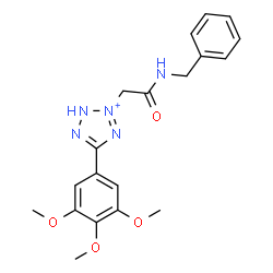 ChemSpider 2D Image | 3-[2-(Benzylamino)-2-oxoethyl]-5-(3,4,5-trimethoxyphenyl)-2H-tetrazol-3-ium | C19H22N5O4