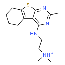 ChemSpider 2D Image | N,N-Dimethyl-2-[(2-methyl-5,6,7,8-tetrahydro[1]benzothieno[2,3-d]pyrimidin-4-yl)amino]ethanaminium | C15H23N4S