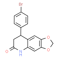 ChemSpider 2D Image | 8-(4-Bromophenyl)-7,8-dihydro[1,3]dioxolo[4,5-g]quinolin-6(5H)-one | C16H12BrNO3