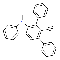 ChemSpider 2D Image | 9-Methyl-1,3-diphenyl-9H-carbazole-2-carbonitrile | C26H18N2