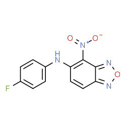 ChemSpider 2D Image | N-(4-Fluorophenyl)-4-nitro-2,1,3-benzoxadiazol-5-amine | C12H7FN4O3