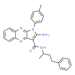 ChemSpider 2D Image | 2-Amino-1-(4-methylphenyl)-N-(4-phenyl-2-butanyl)-1H-pyrrolo[2,3-b]quinoxaline-3-carboxamide | C28H27N5O