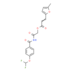 ChemSpider 2D Image | 2-{[4-(Difluoromethoxy)benzoyl]amino}-2-oxoethyl 3-(5-methyl-2-furyl)acrylate | C18H15F2NO6