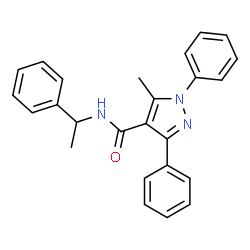 ChemSpider 2D Image | 5-Methyl-1,3-diphenyl-N-(1-phenylethyl)-1H-pyrazole-4-carboxamide | C25H23N3O
