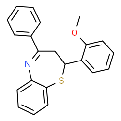ChemSpider 2D Image | 2-(2-Methoxyphenyl)-4-phenyl-2,3-dihydro-1,5-benzothiazepine | C22H19NOS