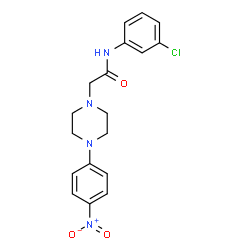 ChemSpider 2D Image | N-(3-CHLOROPHENYL)-2-(4-(4-NITROPHENYL)-1-PIPERAZINYL)ACETAMIDE | C18H19ClN4O3
