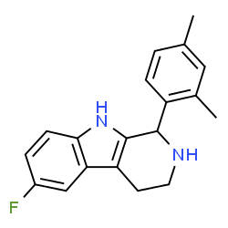 ChemSpider 2D Image | 1-(2,4-Dimethylphenyl)-6-fluoro-2,3,4,9-tetrahydro-1H-beta-carboline | C19H19FN2
