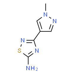 ChemSpider 2D Image | 3-(1-Methyl-1H-pyrazol-4-yl)-1,2,4-thiadiazol-5-amine | C6H7N5S