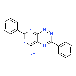 ChemSpider 2D Image | 3,7-Diphenylpyrimido[5,4-e][1,2,4]triazin-5-amine | C17H12N6