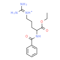 ChemSpider 2D Image | Diamino-N-[4-(benzoylamino)-5-ethoxy-5-oxopentyl]methaniminium | C15H23N4O3