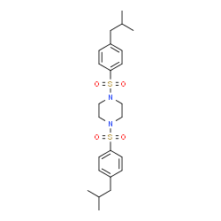 ChemSpider 2D Image | 1,4-Bis[(4-isobutylphenyl)sulfonyl]piperazine | C24H34N2O4S2
