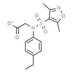 ChemSpider 2D Image | {[(3,5-Dimethyl-1,2-oxazol-4-yl)sulfonyl](4-ethylphenyl)amino}acetate | C15H17N2O5S