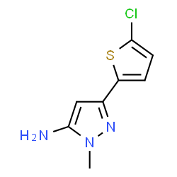 ChemSpider 2D Image | 3-(5-Chloro-2-thienyl)-1-methyl-1H-pyrazol-5-amine | C8H8ClN3S