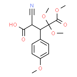 ChemSpider 2D Image | 2-Cyano-4,4,5-trimethoxy-3-(4-methoxyphenyl)-5-oxopentanoic acid | C16H19NO7