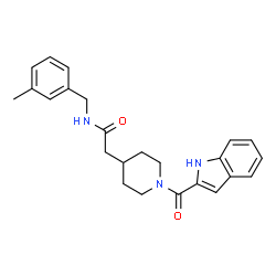 ChemSpider 2D Image | 2-[1-(1H-Indol-2-ylcarbonyl)-4-piperidinyl]-N-(3-methylbenzyl)acetamide | C24H27N3O2