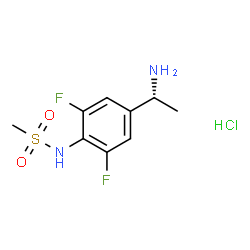 ChemSpider 2D Image | N-{4-[(1R)-1-Aminoethyl]-2,6-difluorophenyl}methanesulfonamide hydrochloride (1:1) | C9H13ClF2N2O2S