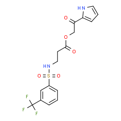 ChemSpider 2D Image | 2-Oxo-2-(1H-pyrrol-2-yl)ethyl N-{[3-(trifluoromethyl)phenyl]sulfonyl}-beta-alaninate | C16H15F3N2O5S