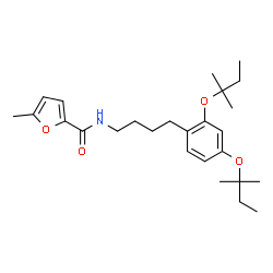 ChemSpider 2D Image | N-(4-{2,4-Bis[(2-methyl-2-butanyl)oxy]phenyl}butyl)-5-methyl-2-furamide | C26H39NO4