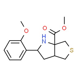 ChemSpider 2D Image | Methyl 2-(2-methoxyphenyl)tetrahydro-1H-thieno[3,4-b]pyrrole-6a(6H)-carboxylate | C15H19NO3S