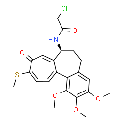 ChemSpider 2D Image | 2-Chloro-N-[(7S)-1,2,3-trimethoxy-10-(methylsulfanyl)-9-oxo-5,6,7,9-tetrahydrobenzo[a]heptalen-7-yl]acetamide | C22H24ClNO5S
