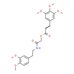 ChemSpider 2D Image | 2-{[2-(3,4-Dimethoxyphenyl)ethyl]amino}-2-oxoethyl 3-(3,4,5-trimethoxyphenyl)acrylate | C24H29NO8