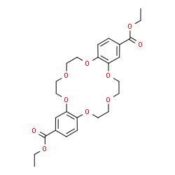 ChemSpider 2D Image | Diethyl 6,7,9,10,17,18,20,21-octahydrodibenzo[b,k][1,4,7,10,13,16]hexaoxacyclooctadecine-2,13-dicarboxylate | C26H32O10