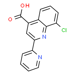 ChemSpider 2D Image | 8-Chloro-2-(2-pyridinyl)-4-quinolinecarboxylic acid | C15H9ClN2O2