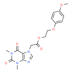 ChemSpider 2D Image | 2-(4-Methoxyphenoxy)ethyl (1,3-dimethyl-2,6-dioxo-1,2,3,6-tetrahydro-7H-purin-7-yl)acetate | C18H20N4O6