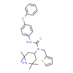 ChemSpider 2D Image | 3-(4-Phenoxyphenyl)-1-(2,2,6,6-tetramethyl-4-piperidinyl)-1-(2-thienylmethyl)thiourea | C27H33N3OS2