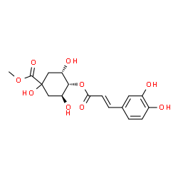 ChemSpider 2D Image | Methyl (3S,5S)-4-{[(2E)-3-(3,4-dihydroxyphenyl)-2-propenoyl]oxy}-1,3,5-trihydroxycyclohexanecarboxylate | C17H20O9