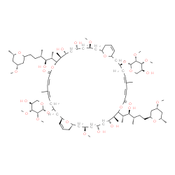 ChemSpider 2D Image | (1R,11S,12S,13R,15S,17R,25S,34S,35R,37S,39R,41S)-25-[(2,3-Di-O-methyl-beta-L-lyxopyranosyl)oxy]-13,15,35,37-tetrahydroxy-33-{(2S,3S,4S)-3-hydroxy-6-[(2S,4R,6S)-4-methoxy-6-methyltetrahydro-2H-pyran-2-
yl]-4-methyl-2-hexanyl}-11-{(2S,3S,4S)-3-hydroxy-6-[(4R,6S)-4-methoxy-6-methyltetrahydro-2H-pyran-2-yl]-4-methyl-2-hexanyl}-17,39-dimethoxy-6,12,28,34-tetramethyl-9,31-dioxo-10,32,45,46-tetraoxatricyc
lo[39.3.1.1~19,23~]hexatetraconta-5,7,21,27, | C90H152O28