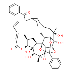 ChemSpider 2D Image | (3R,4S,5S,6R,7R,11R,12S,13S,15R,16S,17S,18R,20S,21S,24E,26Z,28S)-28-Benzoyl-3,4,16,17-tetrahydroxy-3,6,15,20-tetramethyl-9-phenyl-8,10,14,22,34-pentaoxaoctacyclo[27.2.2.1~5,9~.0~4,11~.0~7,12~.0~7,18~.
0~13,15~.0~17,21~]tetratriaconta-24,26-dien-23-one | C46H54O11