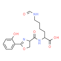 ChemSpider 2D Image | N~6~-Formyl-N~2~-{[2-(2-hydroxyphenyl)-4,5-dihydro-1,3-oxazol-4-yl]carbonyl}lysine | C17H21N3O6