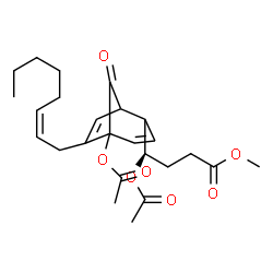 ChemSpider 2D Image | Methyl (4R,14Z)-4,8-diacetoxy-9-oxo-5,10-cycloprosta-6,11,14-trien-1-oate | C25H34O7