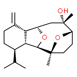 ChemSpider 2D Image | (1R,5S,6S,8R,9R,13R,14R)-13-Isopropyl-2,6-dimethyl-10-methylene-15,16-dioxatetracyclo[6.6.1.1~2,5~.0~9,14~]hexadecan-6-ol | C20H32O3